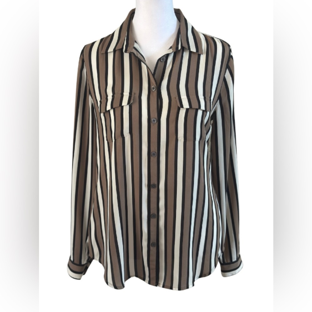 Ann Taylor LOFT Striped Button-Down Blouse